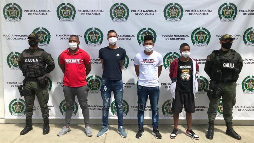 El grupo delincuencial sería responsable de privarle la libertad a un funcionario de Emcali el pasado mes de diciembre. Foto: Prensa Policía Metropolitana de Cali