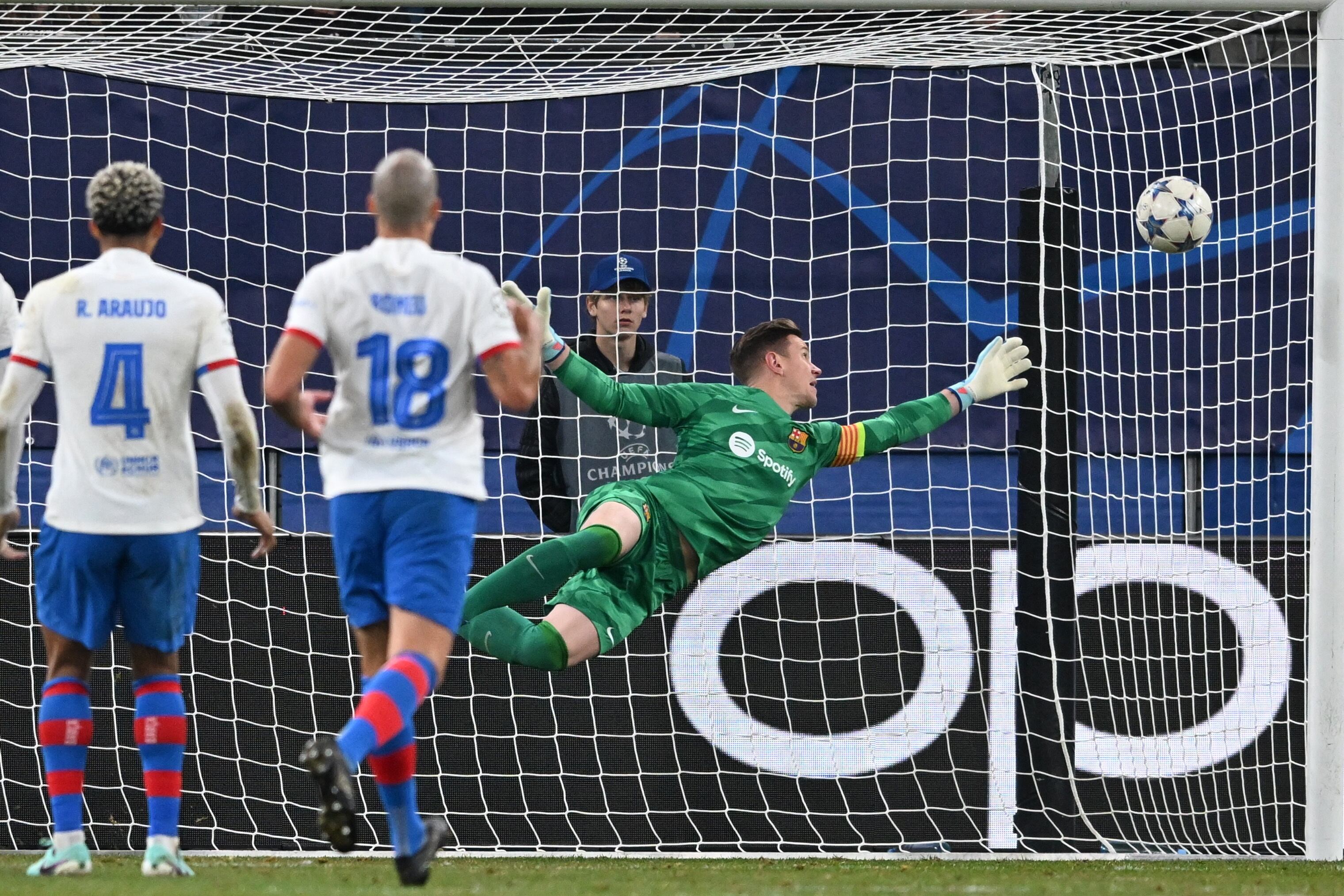 Gol del Shaktar contrfa el Bracelona en Champions. 7 de noviembre de 2023. Foto: EFE.