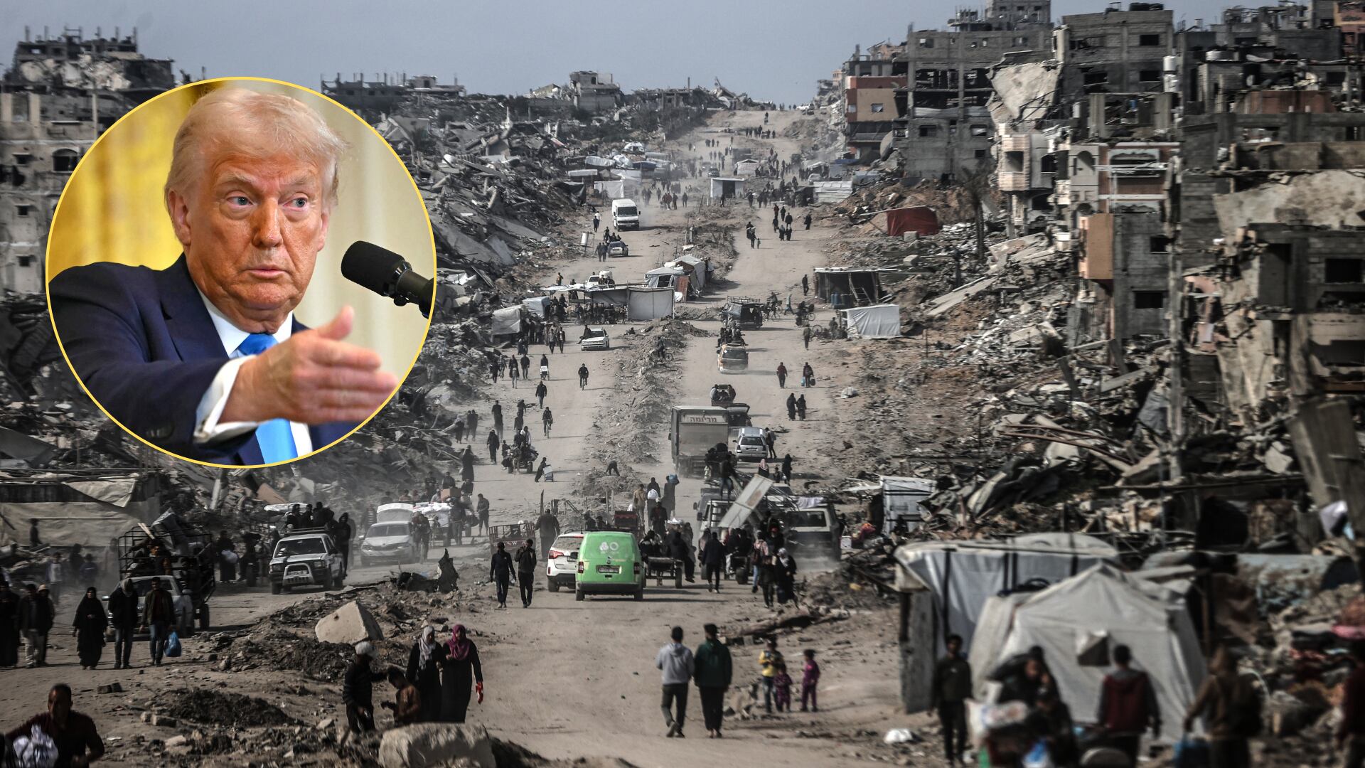 Palestinos desplazados en la Franja de Gaza. FOTO: Ali Jadallah/Anadolu via Getty Images