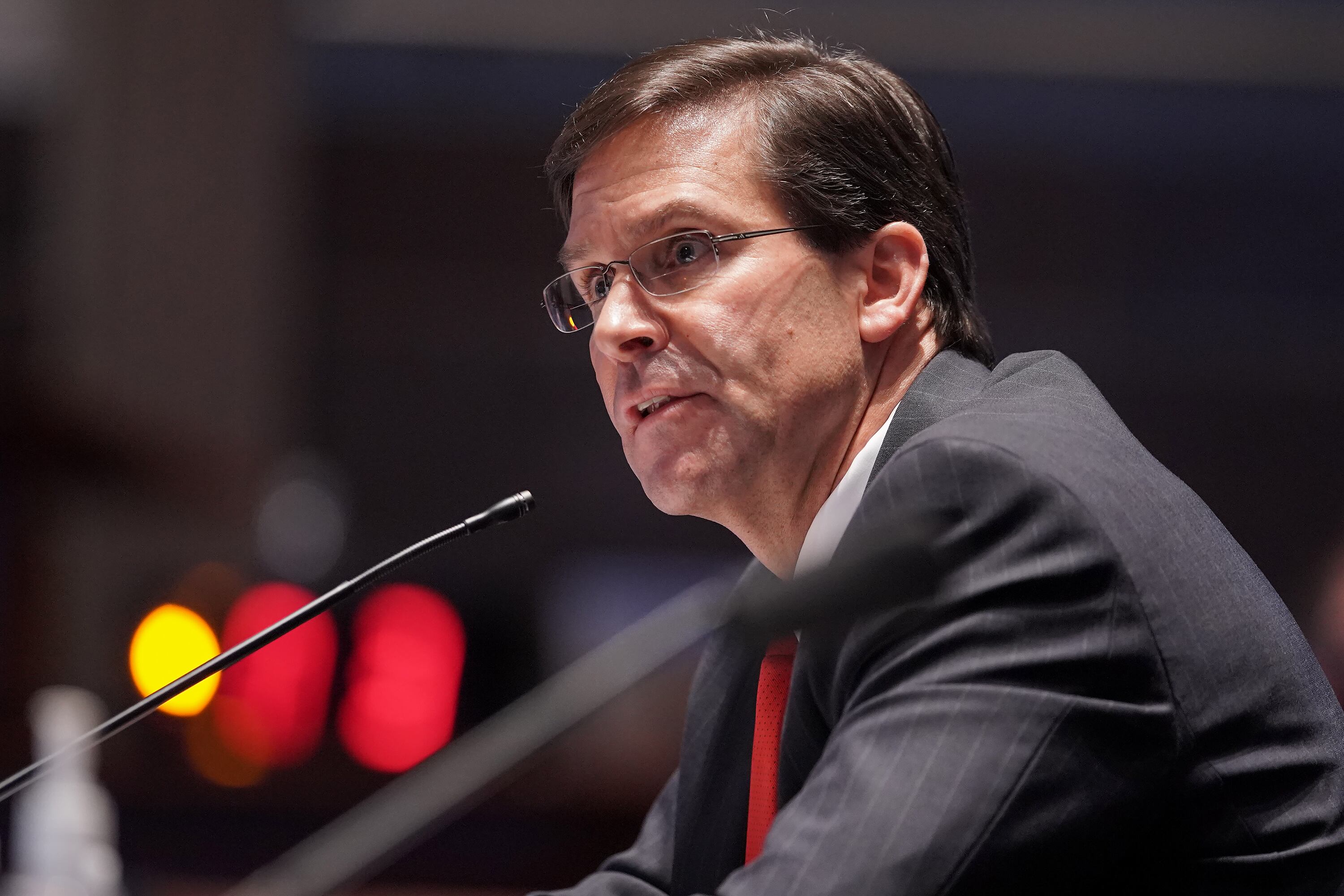 El secretario de Defensa, Mark Esper, testificó durante una audiencia del Comité de Servicios Armados de la Cámara, el 9 de julio de 2020. (Photo by Greg Nash-Pool/Getty Images)