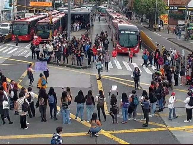 Protestas en Bogotá. Foto: Prensa Secretaría de Tránsito de Bogotá.