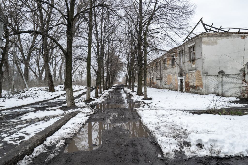 Calles de Bajmut, Ucrania. Foto: Getty Images.