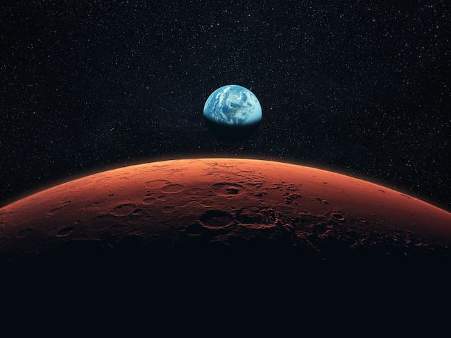 Marte y la Tierra. Foto: Getty Images