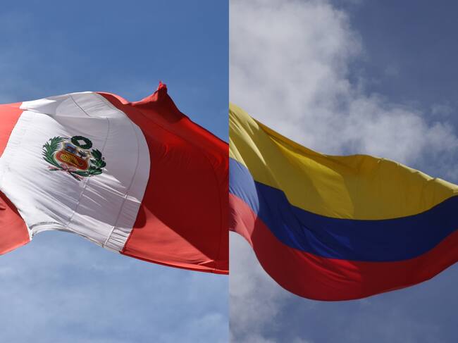Banderas de Perú y Colombia imagen de referencia. Foto: Getty Images.