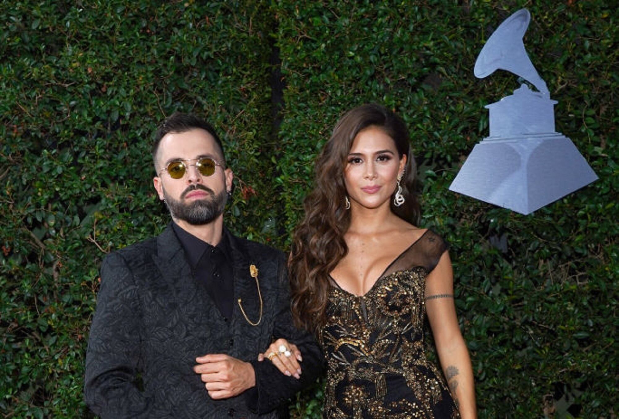LAS VEGAS, NEVADA - NOVEMBER 14: (L-R) Mike Bahía and Greeicy Rendón attends the 20th annual Latin GRAMMY Awards at MGM Grand Garden Arena on November 14, 2019 in Las Vegas, Nevada. (Photo by Rodrigo Varela/Getty Images for LARAS)