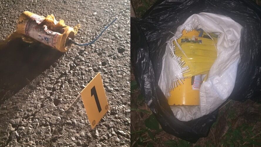 Técnicos antiexplosivos desactivaron una carga que había sido instalada en la vía que comunica a los municipios de Caloto y Santander de Quilichao. Foto: Policía Nacional