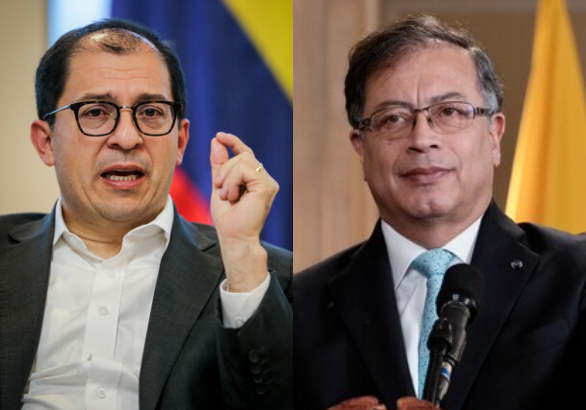 Francisco Barbosa y presidente Gustavo Petro. Foto: (Colprensa-Mariano Vimos) / Colprensa (Cortesía presidencia de la República de Colombia)