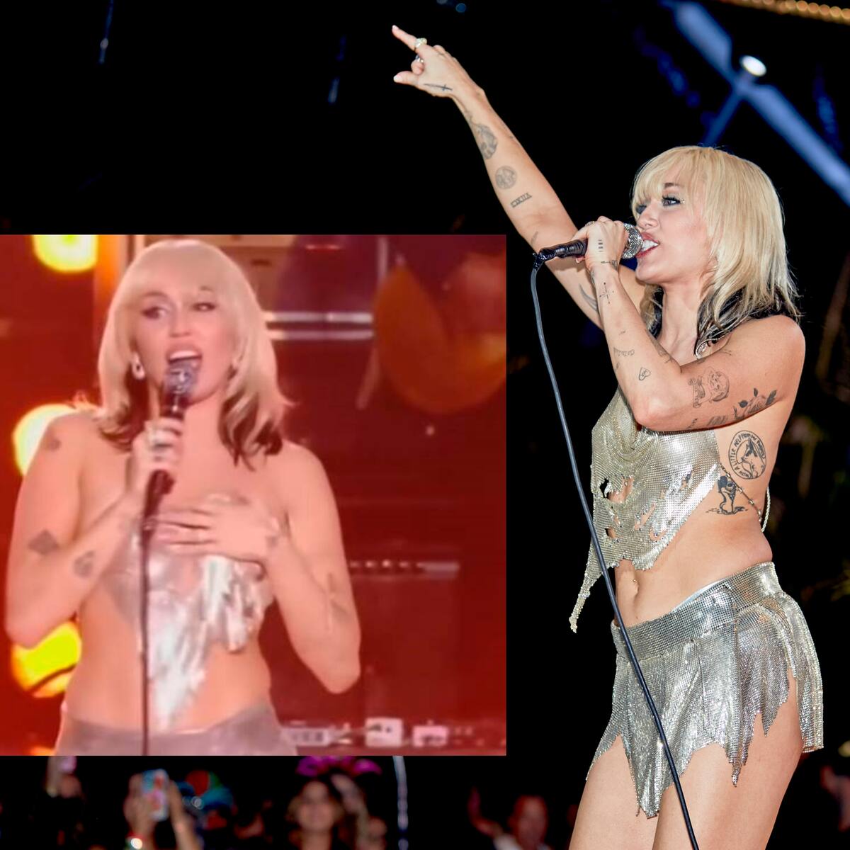 El accidente de Miley Cyrus en concierto de fin de año que la dejó al desnudo