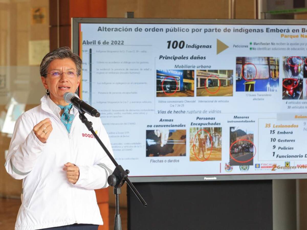 Claudia López acusa a indígenas de instrumentalizar niños para tirar piedras y cometer actos vandálicos