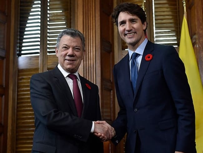 Juan Manuel Santos y Justin Trudeau. Foto: Colprensa