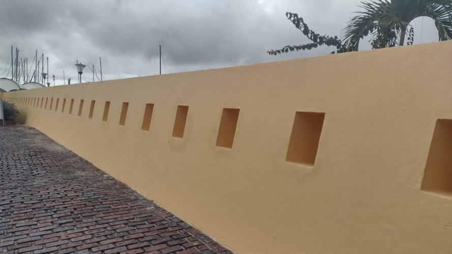 El Fuerte San Sebastián del Pastelillo fue pintado de color blanco sin las autorizaciones respectivas. Foto: Proporcionada por Antonio Canchila