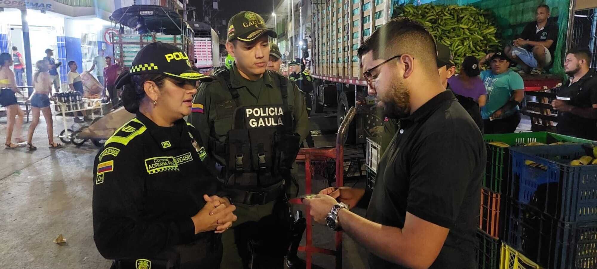 Toma del mercado público/ Policía Metropolitana de Santa Marta 