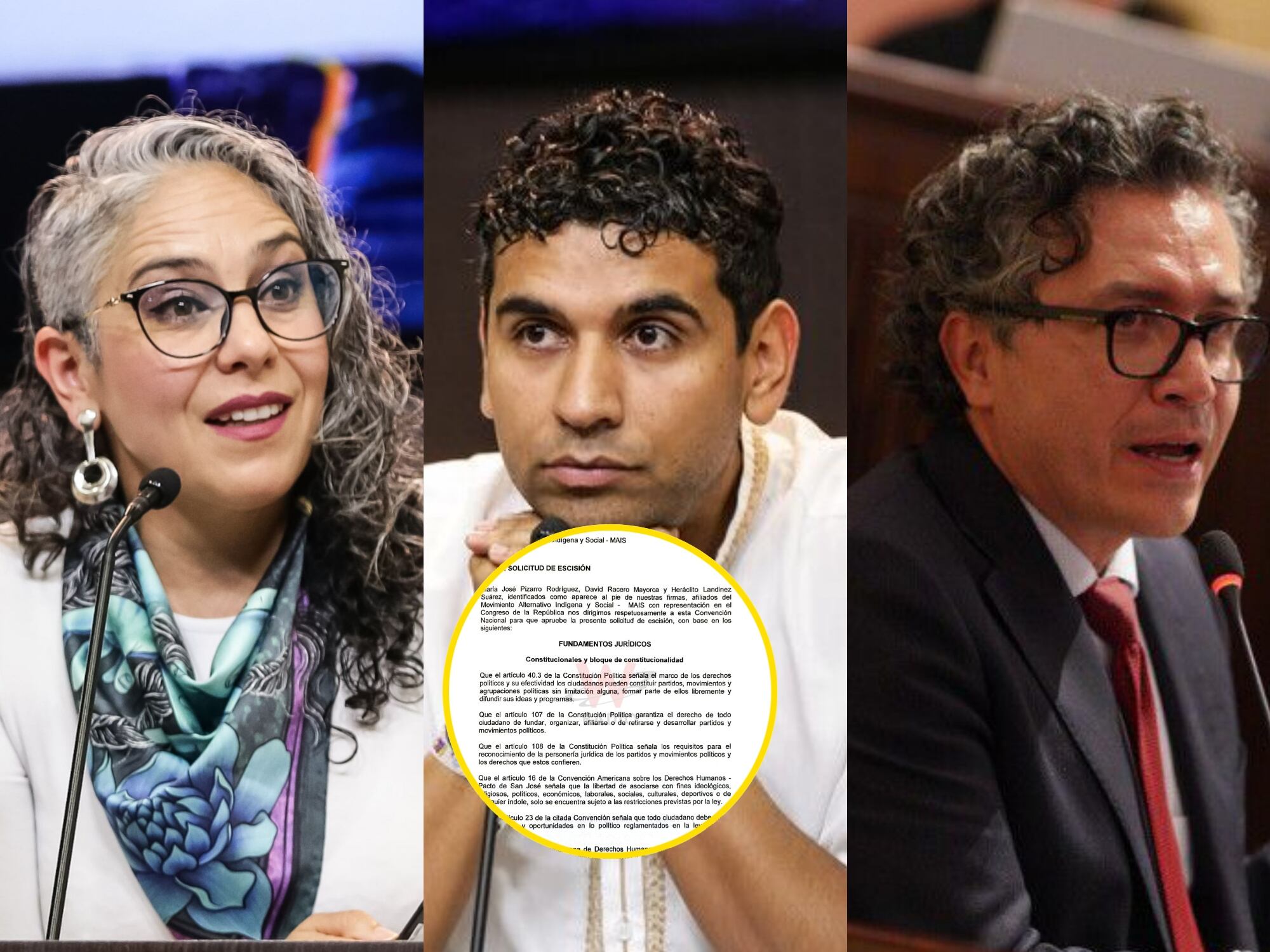 Los congresistas María José Pizarro, David Racero y Heráclito Landínez. Fotos: Colprensa.