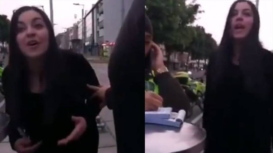 El video de María Victoria se volvió viral en las redes sociales por la manera en la que trataba a las autoridades.. Foto: Captura de Pantalla