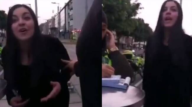 El video de María Victoria se volvió viral en las redes sociales por la manera en la que trataba a las autoridades.. Foto: Captura de Pantalla