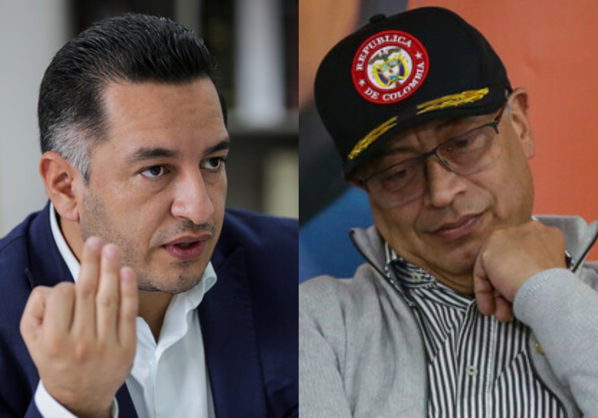 Andrés Idárraga y Gustavo Petro. Foto: (Colprensa - Mariano Vimos) / (Colprensa - Catalina Olaya)