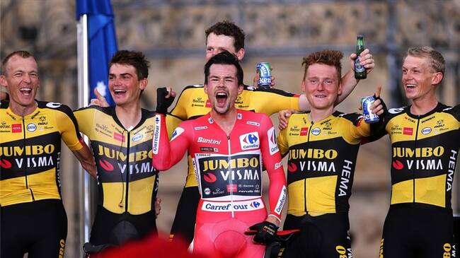 Primoz Roglic, líder del equipo del Jumbo-Visma en la Vuelta a España. Foto: Gonzalo Arroyo Moreno/Getty Images