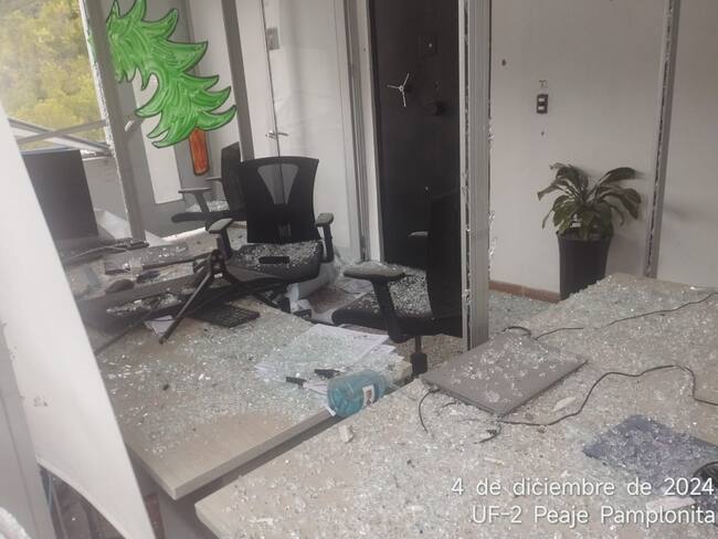 Agencia Nacional de Infraestructura condena acción terrorista contra peaje Pamplonita. / Foto: ANI.