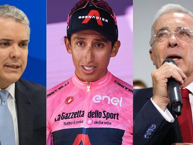 Presidente de Colombia, Iván Duque / ciclista Egan Bernal / Expresidente Álvaro Uribe. Foto: Colprensa - Cortesía Presidencia / Tim de Waele/Getty Images / Colprensa - Álvaro Tavera