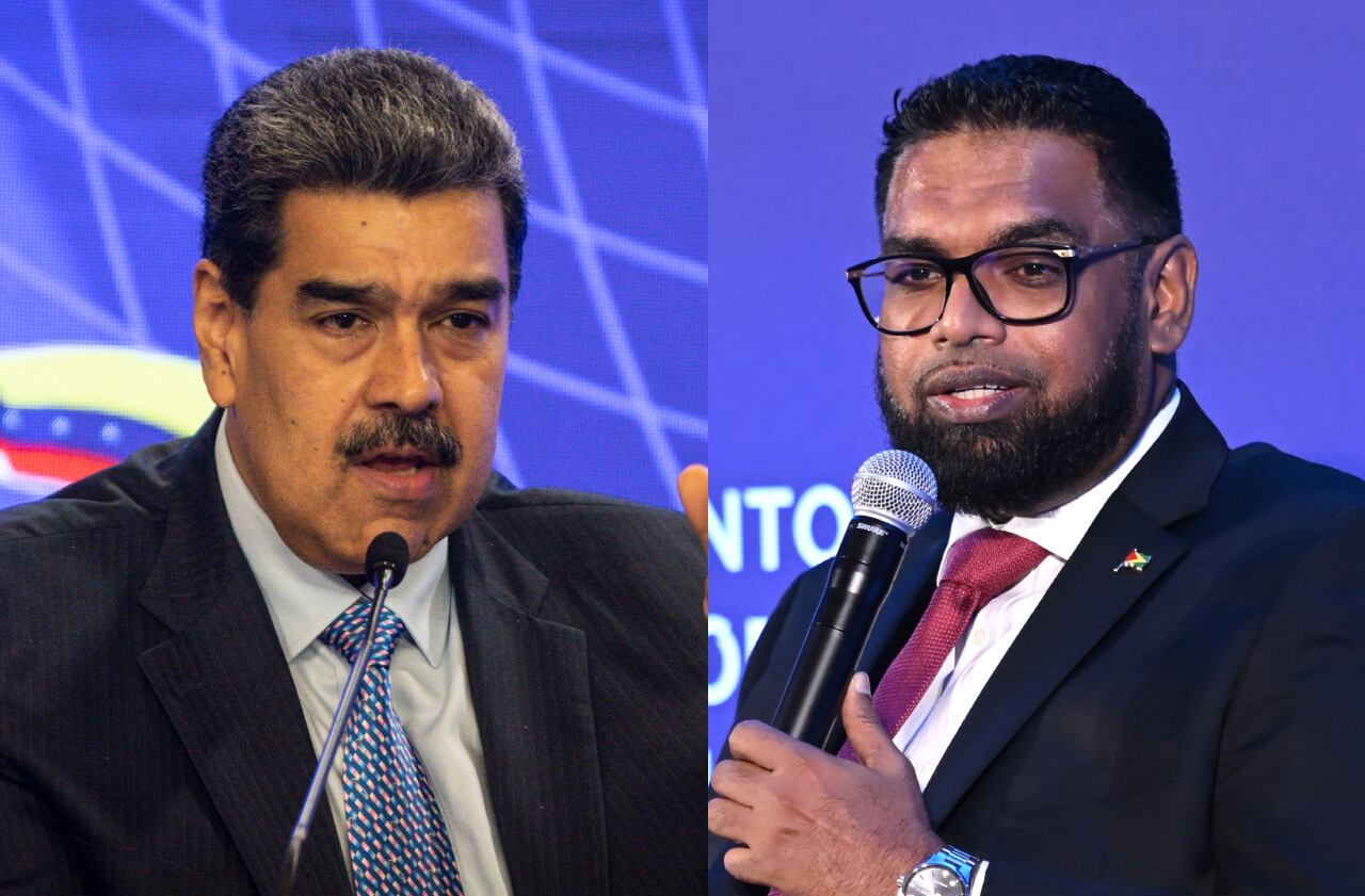 Nicolás Maduro, presidente de Venezuela e Irfaan Ali, presidente de Guyana | Fotos: GettyImages