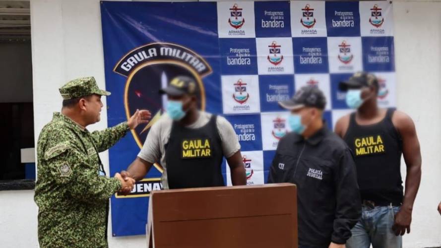 El operativo de rescate fue desarrollado por miembros del CTI, Gaula y Ejército en el sector de Bajo Calima. Foto: Armada Nacional