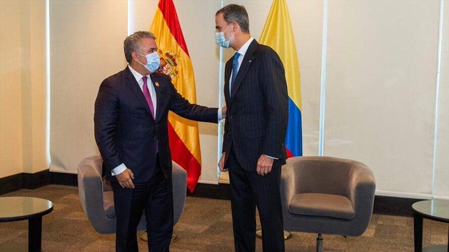 El mandatario sostuvo reuniones bilaterales con el presidente de Argentina, Alberto Fernández, y con el Rey Felipe VI de España. Foto: Presidencia