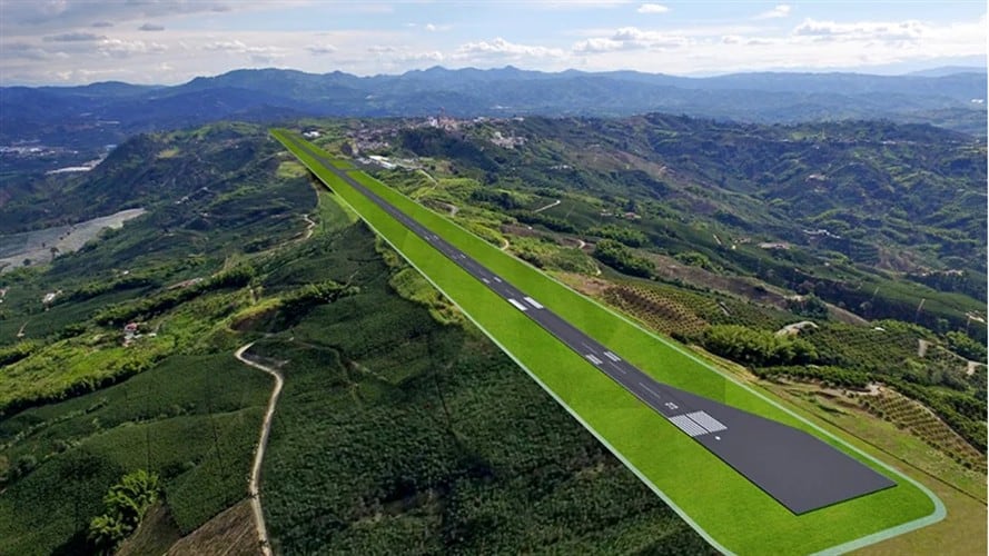 La Aeronáutica Civil este miércoles otorgó el permiso de construcción al aeródromo denominado Aeropuerto del Café. Foto: Aeropuerto del Café