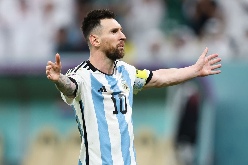 Messi celebra su gol de penal frente a Países Bajos por los cuartos de final del Mundial Qatar 2022. Foto: Alex Livesey - Danehouse/Getty Images