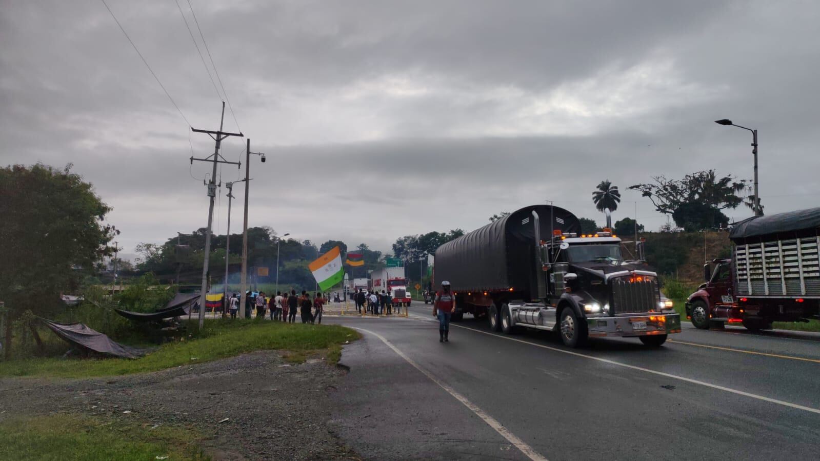 El bloqueo vehicular de la minga indígena duró seis días. Foto suministrada.