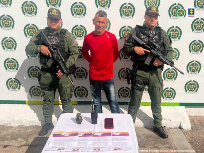A la cárcel presunto integrante de las disidencias quien portaba explosivos. Foto: Fiscalía.