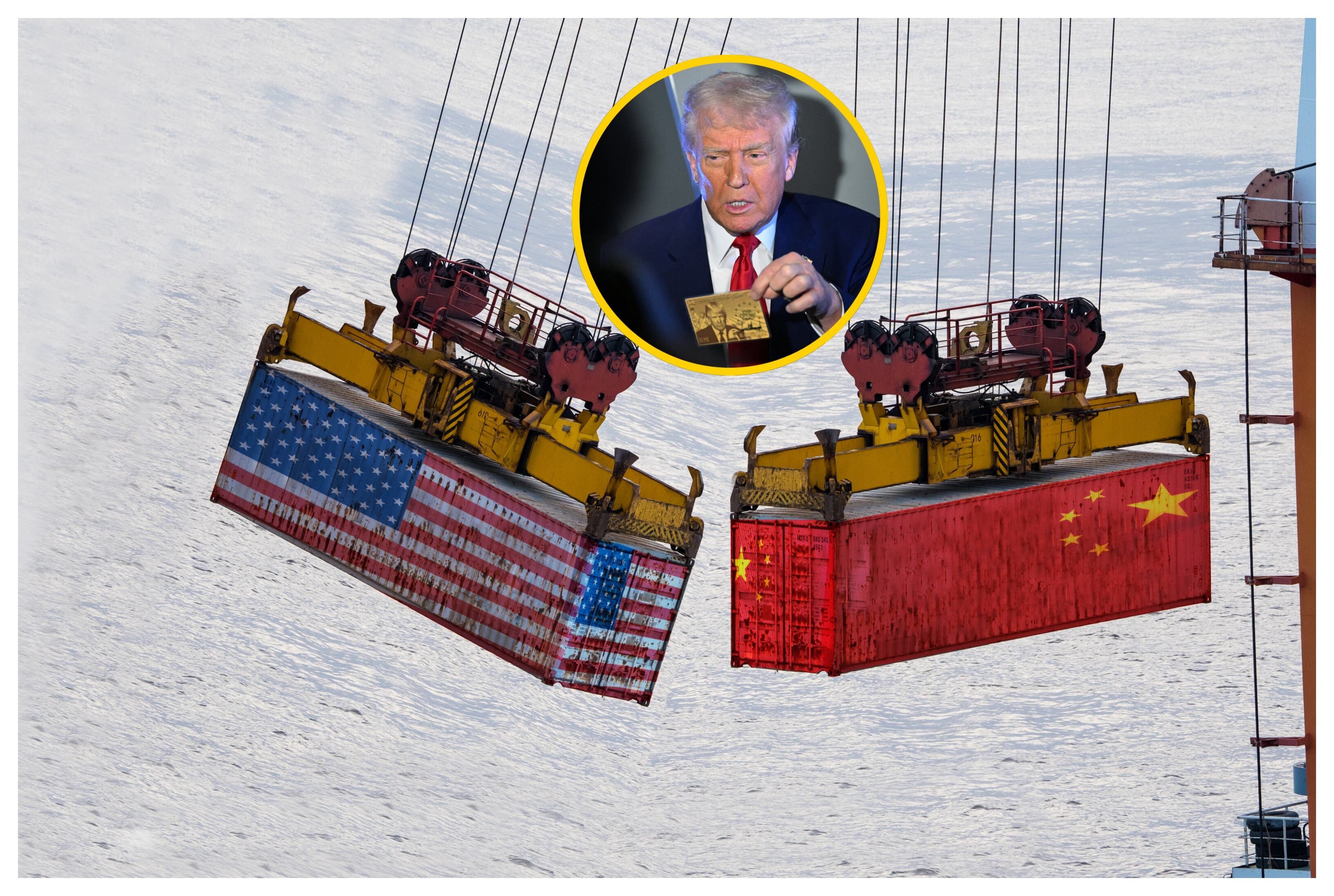 Referencia de aranceles China y EE.UU, Trump. Foto: MANDEL NGAN/AFP via Getty Images.