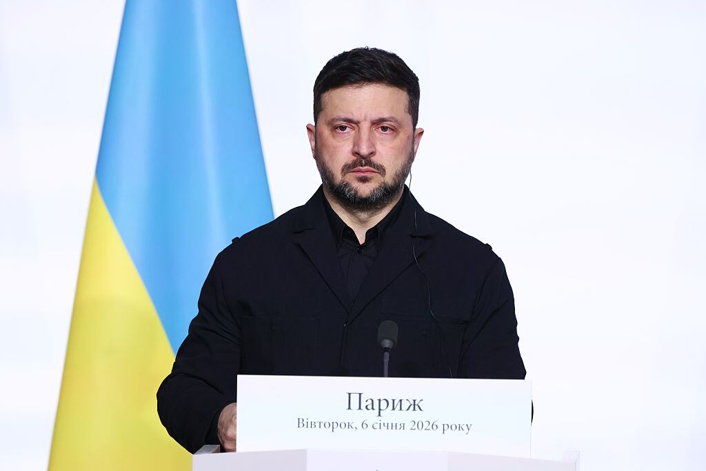 El presidente de Ucrania, Volodímir Zelenski, el 6 de enero de 2026 en París. FOTO: Tom Nicholson/Getty Images