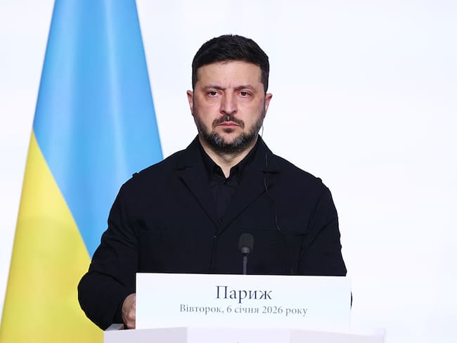 El presidente de Ucrania, Volodímir Zelenski, el 6 de enero de 2026 en París. FOTO: Tom Nicholson/Getty Images