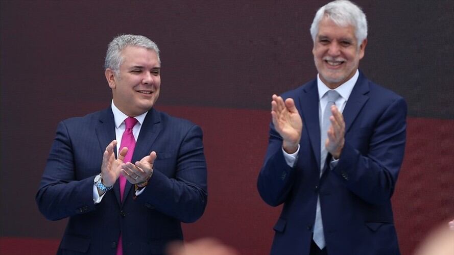 Durante el evento de adjudicación de la primera línea del Metro de Bogotá, el presidente Duque celebró los avances en este proyecto e hizo un llamado a la ciudadanía para apoyarlo.. Foto: Colprensa