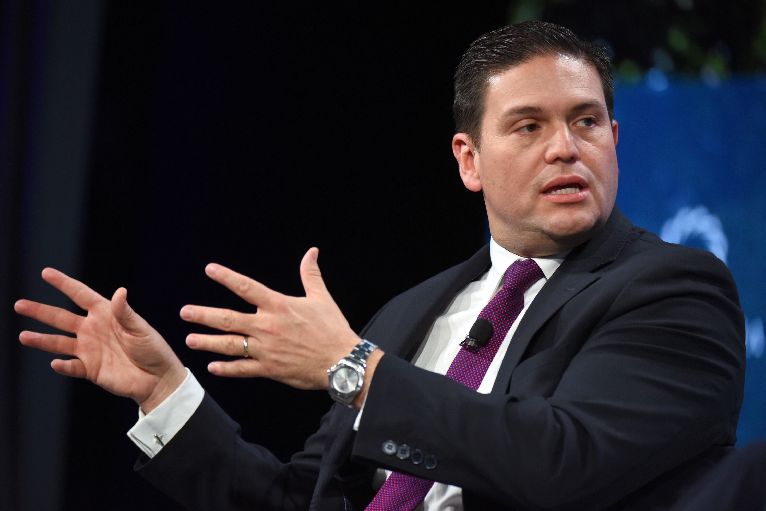NEW YORK, NY - SEPTEMBER 24:  Former Ambassador of Colombia to the United States and Chairman of Virtus Global Amb. Juan Carlos Pinzón speaks onstage during the 2018 Concordia Annual Summit - Day 1 at Grand Hyatt New York on September 24, 2018 in New York City.  (Photo by Riccardo Savi/Getty Images for Concordia Summit)