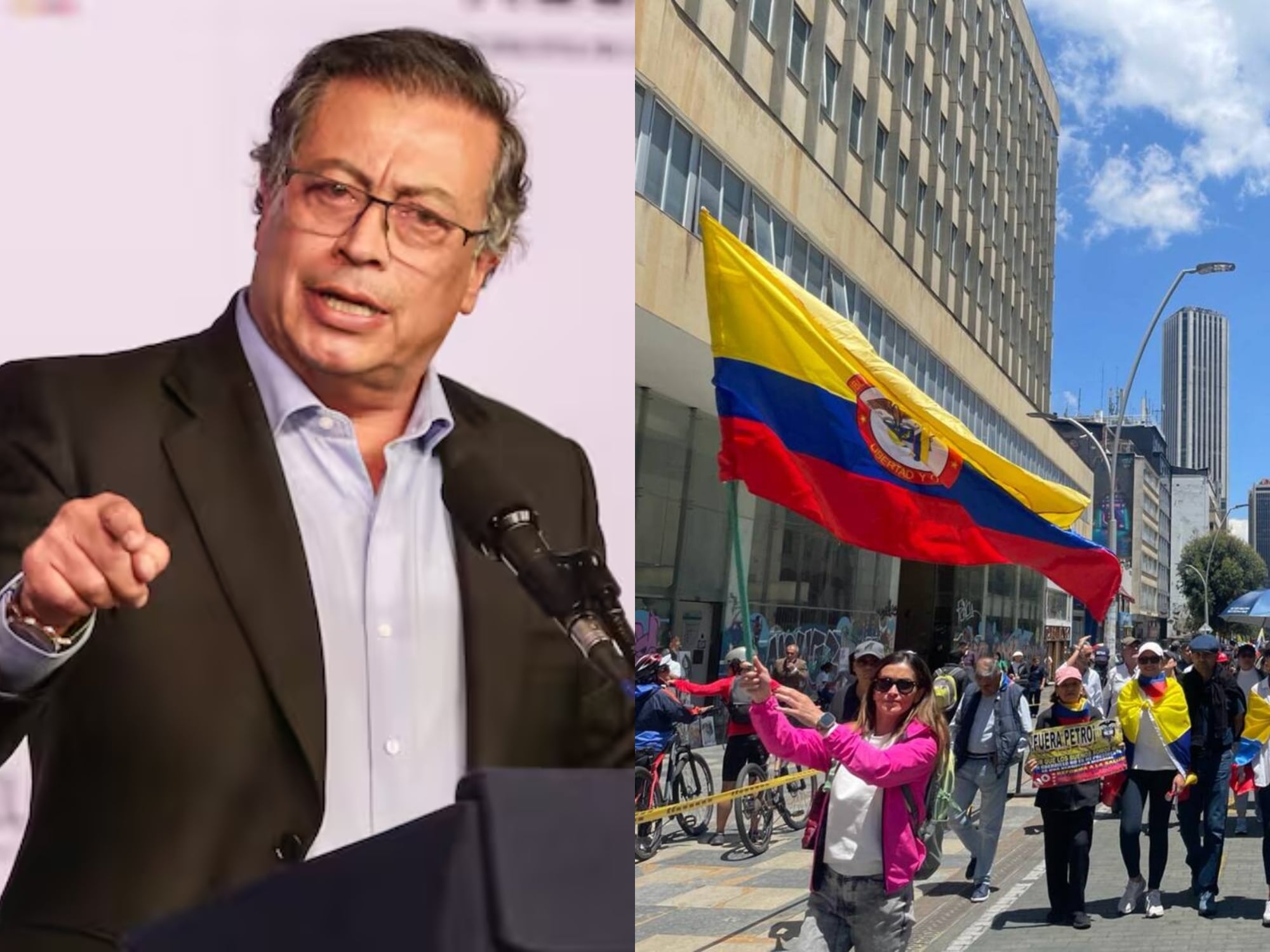 Gustavo Petro y marchas de la oposición