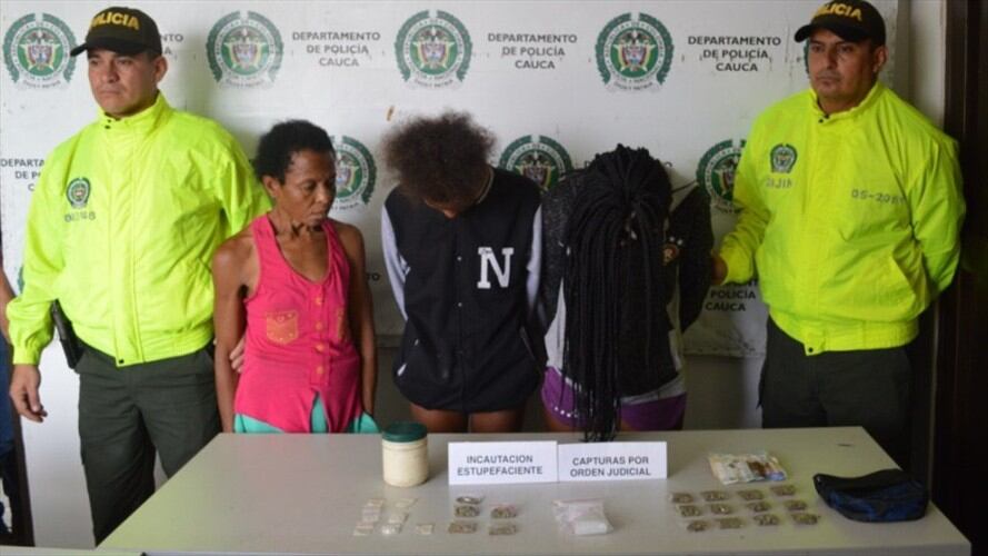 Capturan a tres integrantes de la banda ‘Los Palenques’ en Puerto Tejada, Cauca. Foto: Policía Nacional