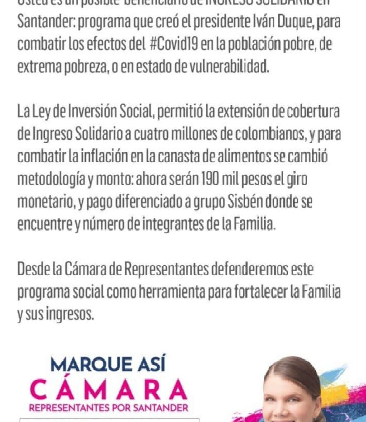 Ingreso Solidario/ Cortesía