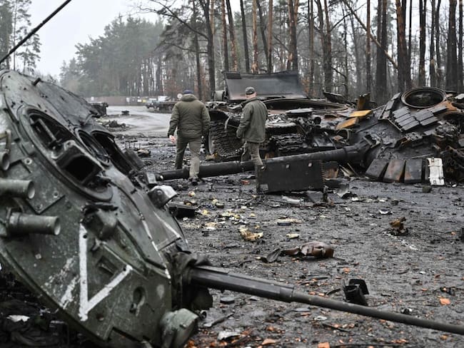 El ejército ruso está intentando establecer el control total sobre el territorio de las regiones de Donetsk y Lugansk, en el inicio de su ofensiva en el este del país. (Photo by Genya SAVILOV / AFP) (Photo by GENYA SAVILOV/AFP via Getty Images)