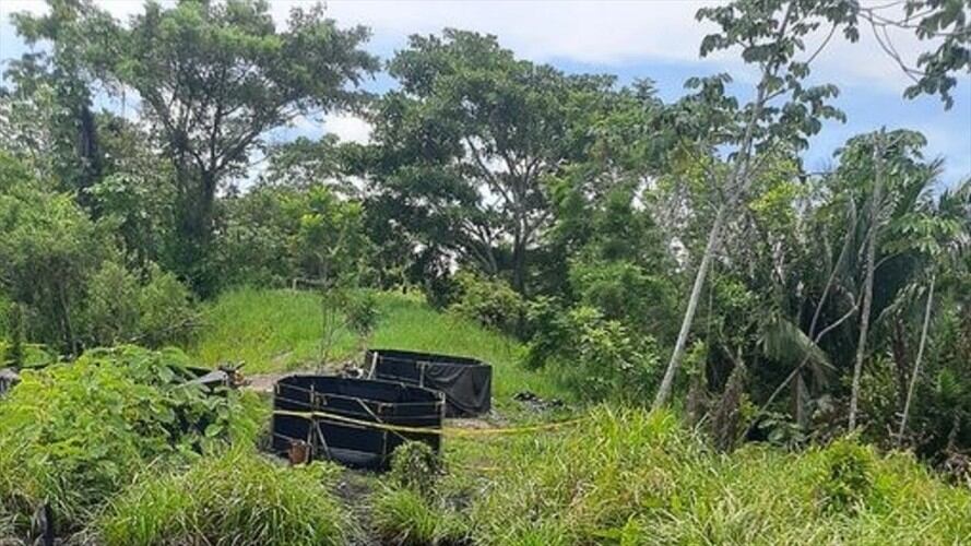 Derrame en campo petrolero de Mansarovar Energy. Foto: Redacción W Radio