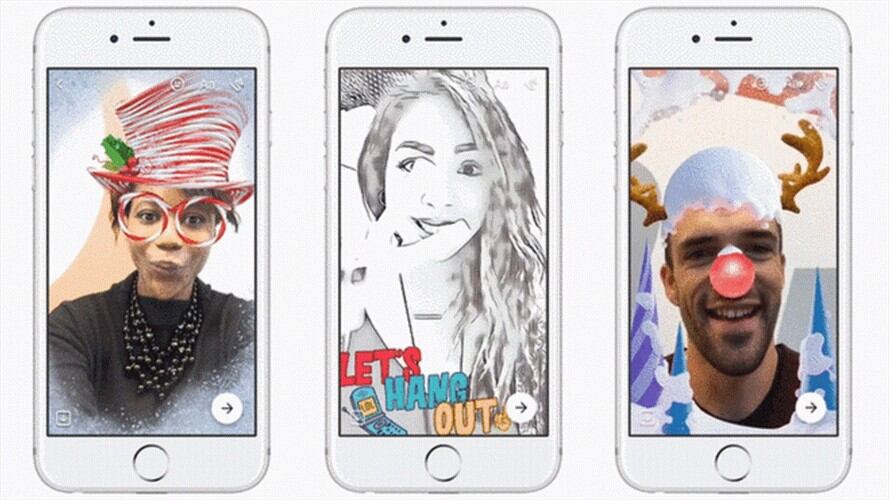 La aplicación Flash de Facebook ahora permite a los usuarios aplicar filtros y pegatinas en sus fotos y videos.. Foto: BBC Mundo