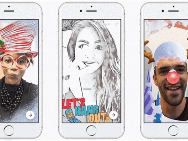 La aplicación Flash de Facebook ahora permite a los usuarios aplicar filtros y pegatinas en sus fotos y videos.. Foto: BBC Mundo