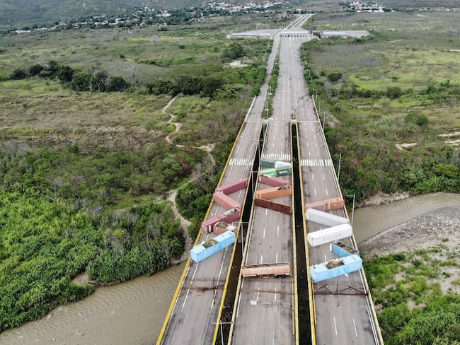 Puente internacional de Tienditas, frontera entre Colombia y Venezuela. Foto: Edinson Estupiñán / AFP via Getty Images