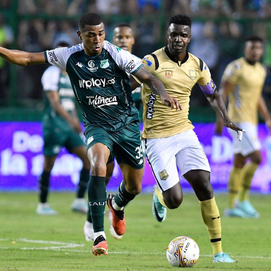 Empate agónico de Águilas al Cali en cuadrangulares: al último minuto marcaron el 1-1. Foto: Dimayor.