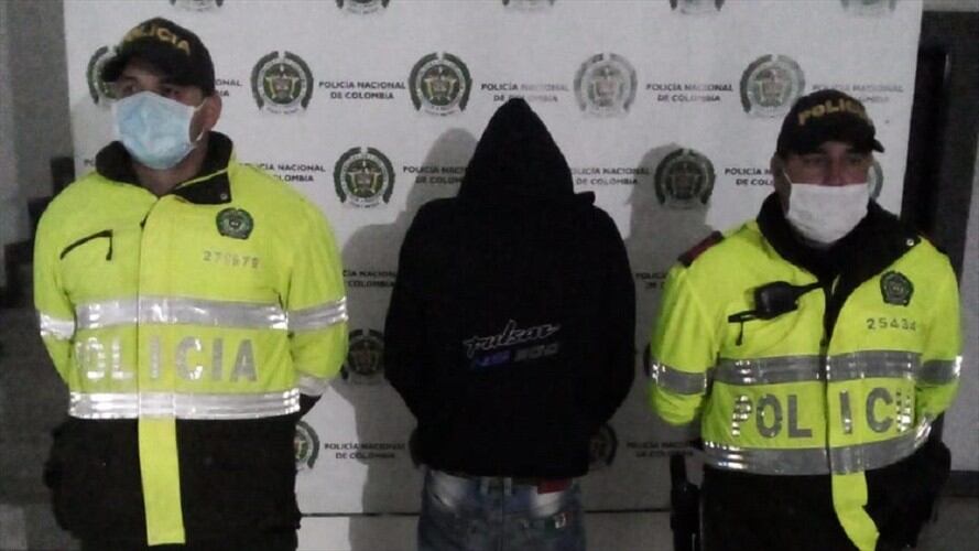 Capturado por lesiones personales. Foto: Enviada desde la Policía Metropolitana de Manizales.