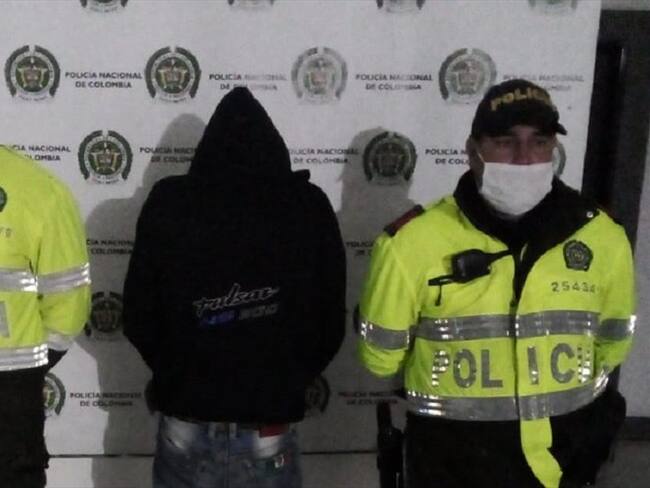 Capturado por lesiones personales. Foto: Enviada desde la Policía Metropolitana de Manizales.