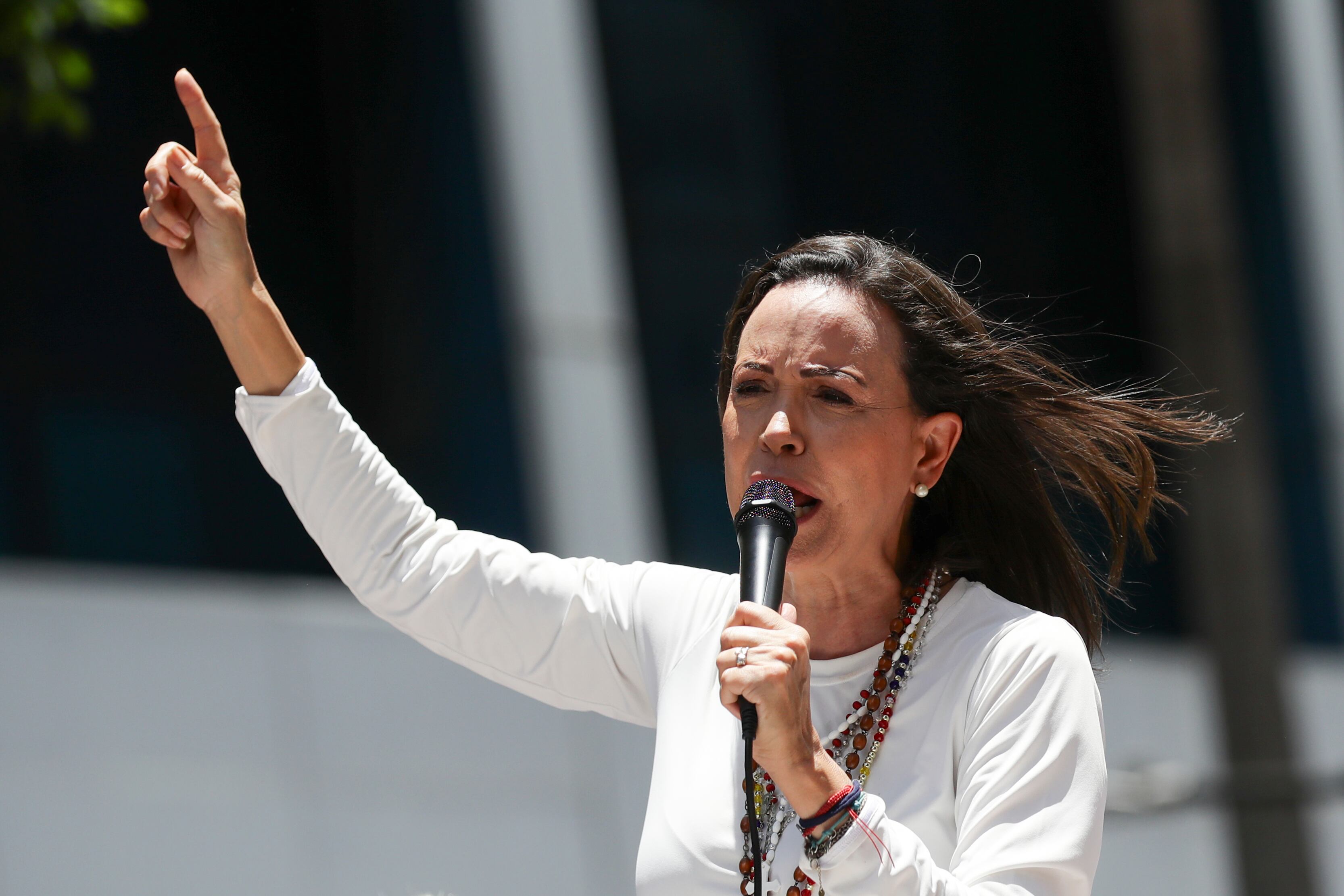 La líder opositora venezolana, María Corina Machado. Foto: EFE/ Ronald Peña.