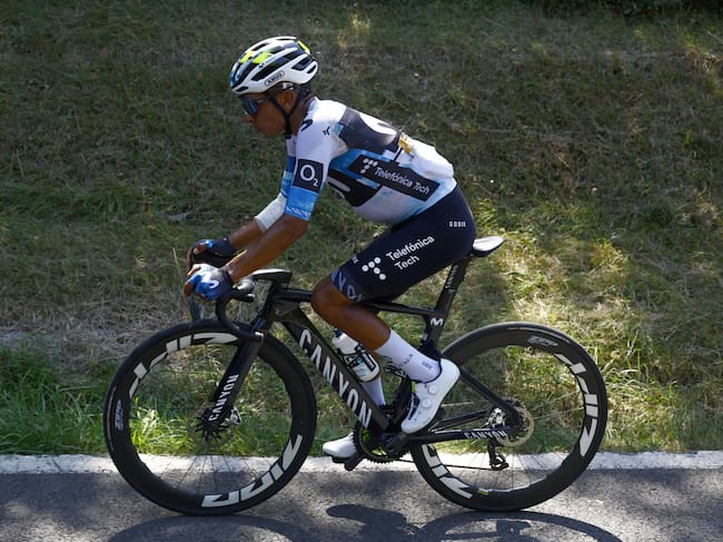 Nairo Quintana durante su participación en la Vuelta a Burgos / Twitter: @Movistar_Team.