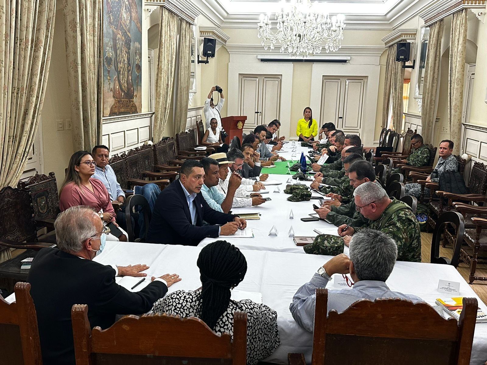 Consejo de Seguridad realizado en Popayán. Crédito: MinDefensa.