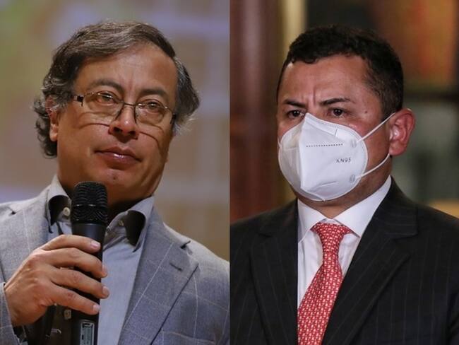 Consejero para la Seguridad Nacional, Rafael Guarín, y candidato presidencial, Gustavo Petro. Foto: Colprensa